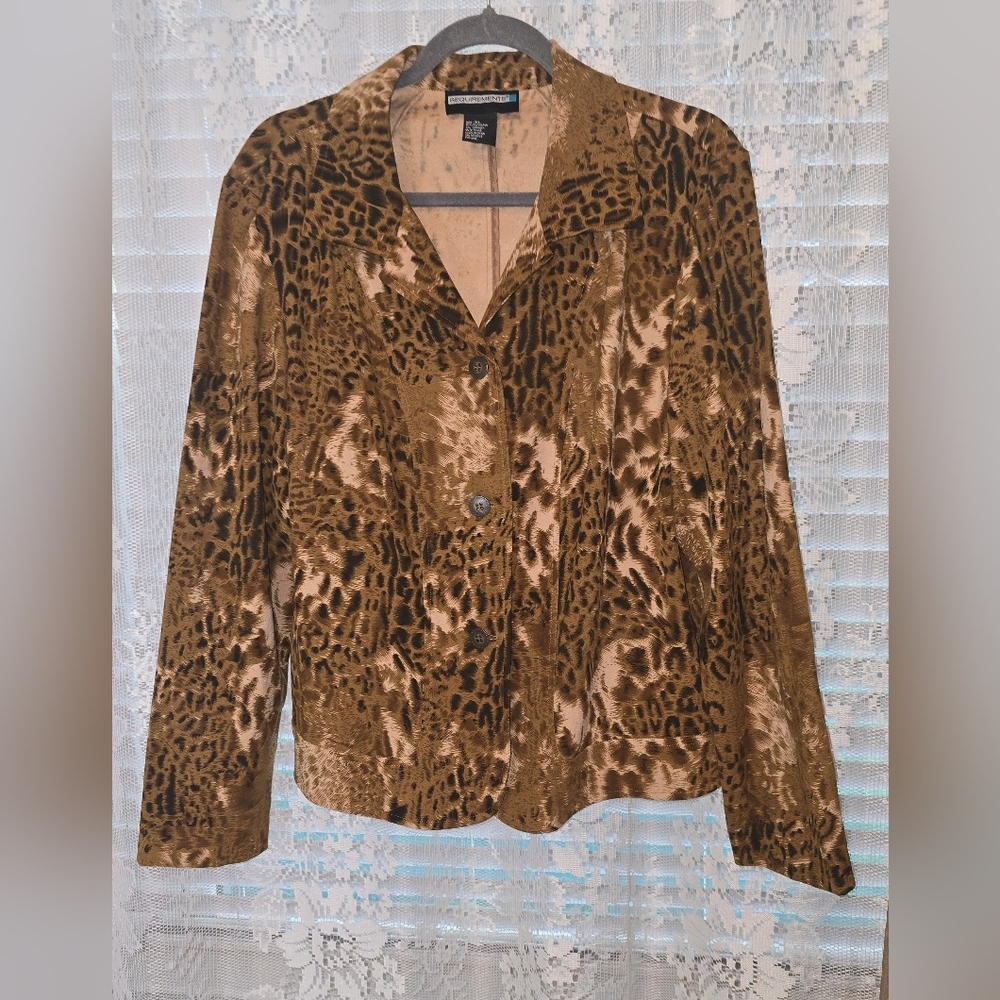 Requirements, Leopard Print Women's Blazer, XL, Jacket